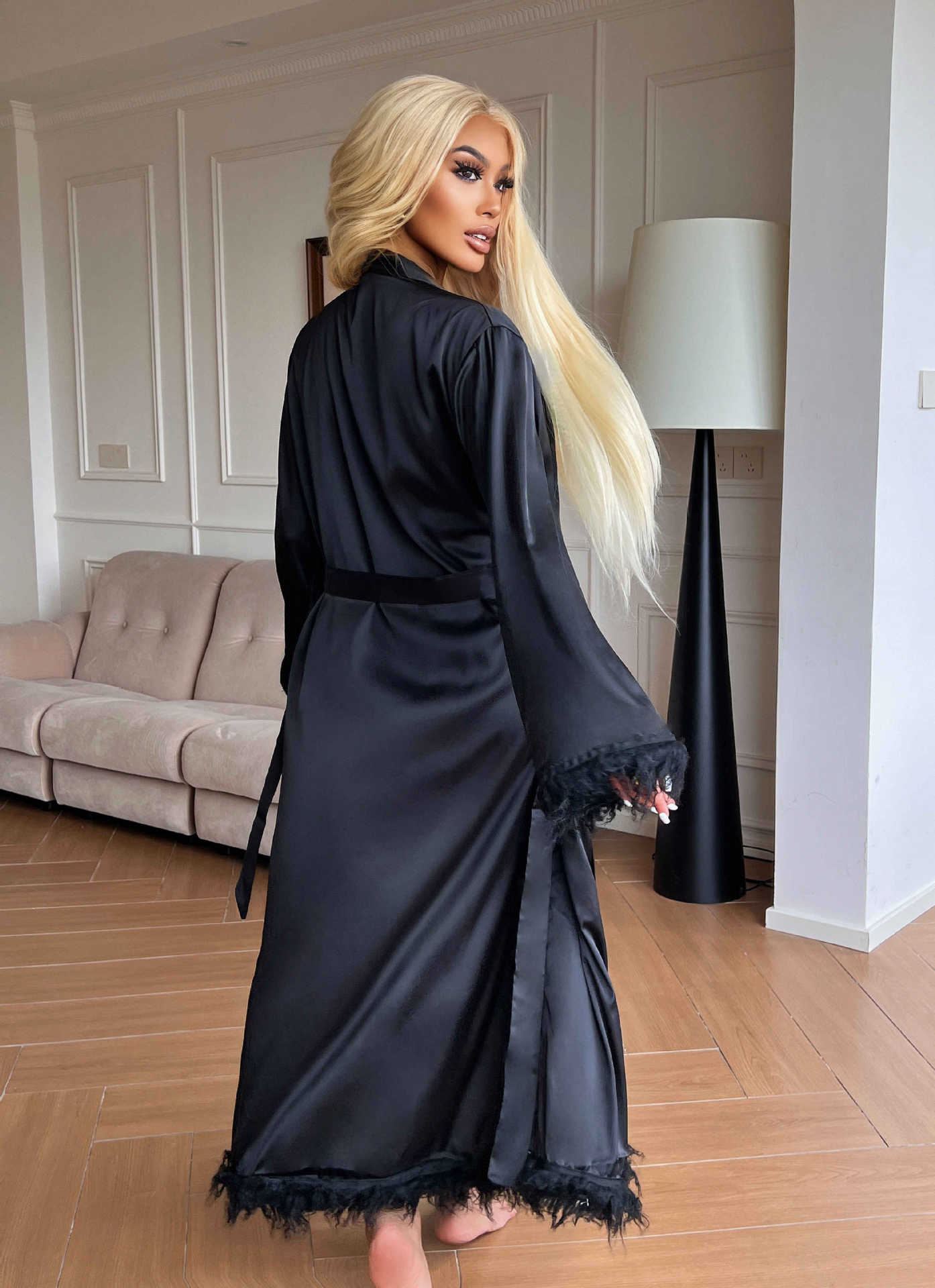 Luxury Satin Night Robe for Intimate Sleepwear