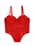 Women's Low Back Fitted Underwire Tank Top Outdoor Wear Sexy Lace Bra