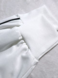 Women's Color-Block Stand Collar Zip Wide-Leg Pants Casual Two-Piece Set