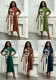Plus Size Women Ruched Elegant Turndown Collar Pleated Short Sleeve Dress