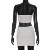 Women's Sweet Floral Lace Off-Shoulder Top Bodycon Skirt Two-Piece Set