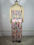 Women's Beach Holidays Adjustable Strap Bustier and Flowing Skirt Two-Piece Set