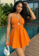 Women's Beach Holidays Sexy Low Back Halter Neck Solid Color Dress