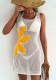 Women Summer Beach Holidays Sexy Flower Cut Out Slit Sleeveless Dress