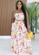 Women's Beach Holidays Adjustable Strap Bustier and Flowing Skirt Two-Piece Set