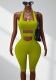 Solid Color Tight-Fitting Casual Halter Neck Low Back Jumpsuit