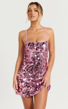 Women Sequin Spaghetti Strap Sexy Bodycon Dress