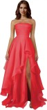 Strapless Evening Gown Summer Multi-Layered Pleated Dress（Processing time need 3-6 days）