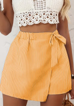 Women's Spring/Summer Fashion Striped Lace-Up Beach Loose Shorts