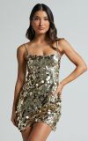 Women Sequin Spaghetti Strap Sexy Bodycon Dress