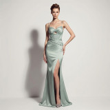 Sexy Lace-Up Halter Evening Gown Formal Party Chic Long Dress