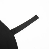 Women's Summer Solid Color Slash Shoulder Strapless Open Waist Tight-Fitting Jumpsuit