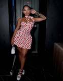 Y2K Women's Polka Dot Print Strapless Dress Mini Nightclub Dress