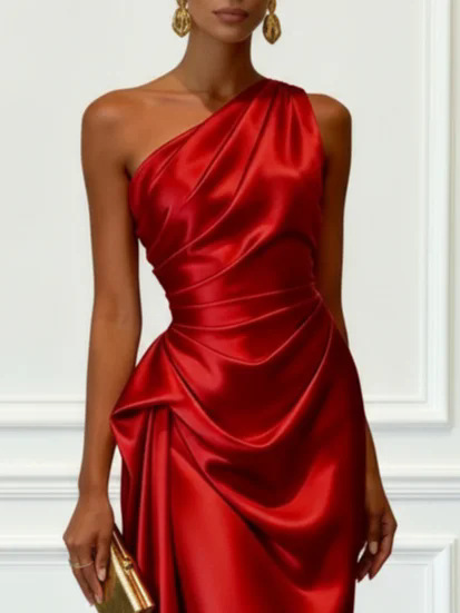 Ruched Sleeveless Dress for Formal Parties