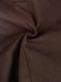 Women American Style Irregular Cross Metal Buckle Wide Leg Pants