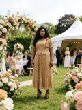 Plus Size Women African Ruched Lace Elegant Formal Party Maxi Dress