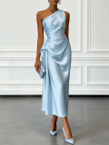 Women Ruched Sleeveless Formal Party Dress