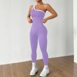 Women Yoga Wear Color Block Bodysuit