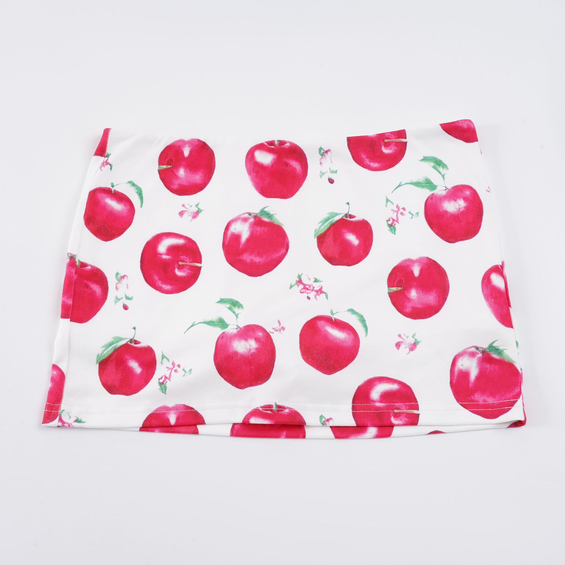Apple Print Skirt for Holiday Casual Wear