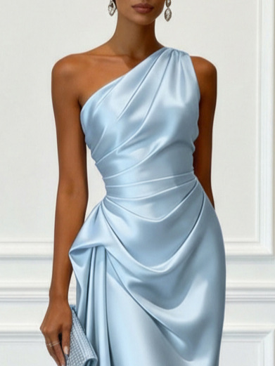 Ruched Sleeveless Dress for Formal Parties