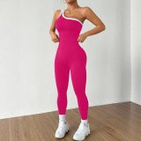 Women Yoga Wear Color Block Bodysuit