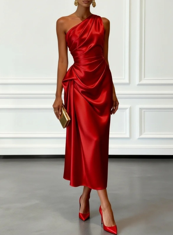 Ruched Sleeveless Dress for Formal Parties