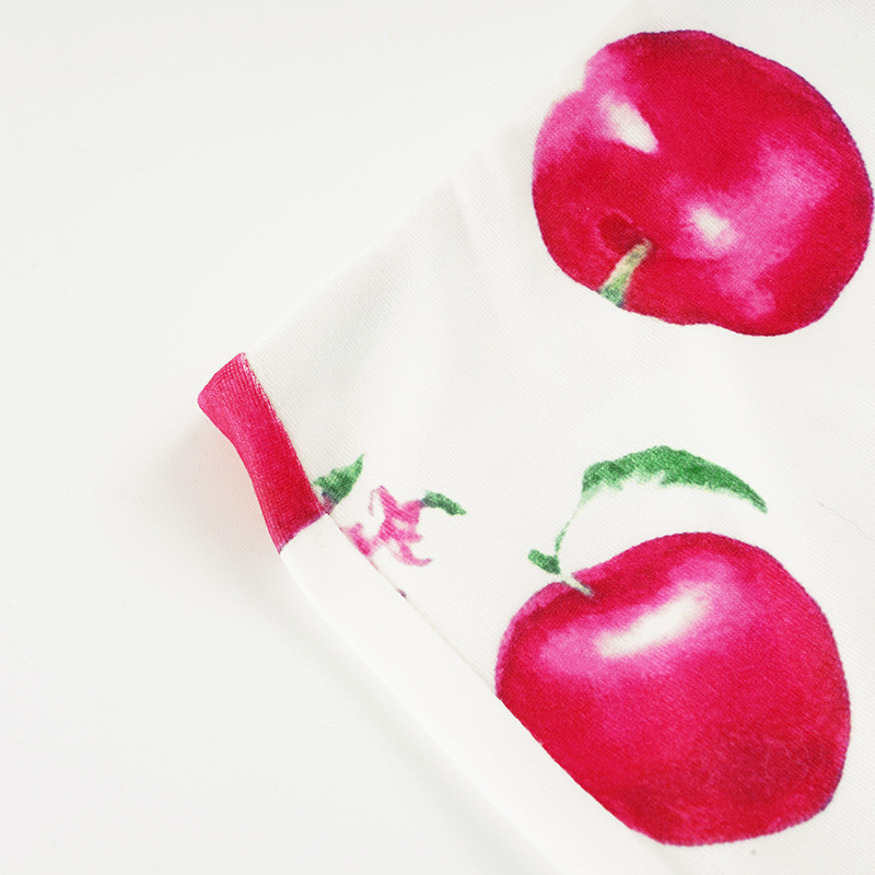 Apple Print Skirt for Holiday Casual Wear