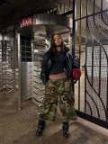 Women Summer Button Zipper Camouflage Cargo Tassel Pants