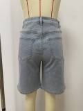 Women Summer Beaded Pearl Denim Capris