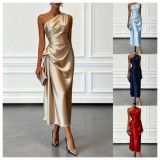 Women Ruched Sleeveless Formal Party Dress