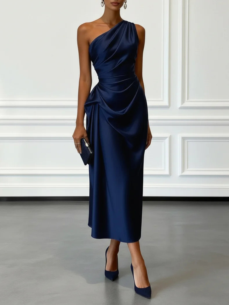 Ruched Sleeveless Dress for Formal Parties