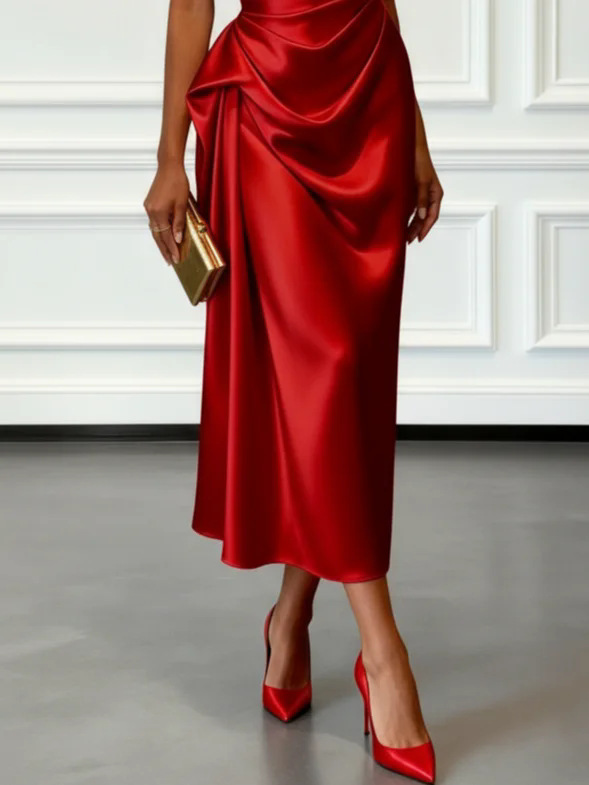 Ruched Sleeveless Dress for Formal Parties