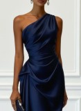 Women Ruched Sleeveless Formal Party Dress