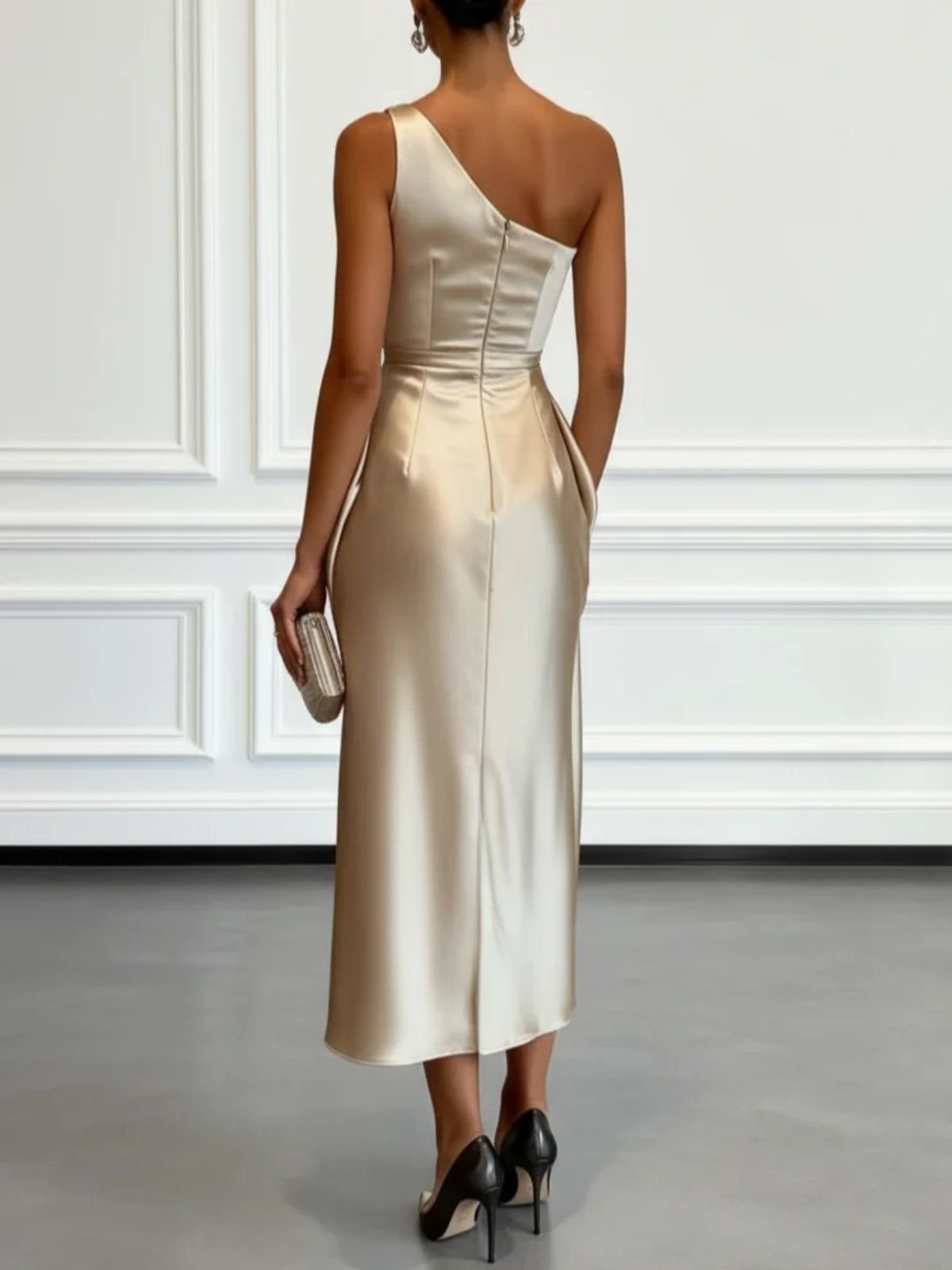 Ruched Sleeveless Dress for Formal Parties