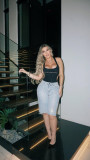 Women Summer Beaded Pearl Denim Capris