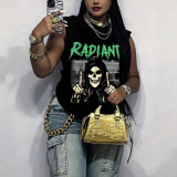 Summer Unisex Character Printed Sleeveless T-shirt