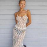 Summer Women Lace See-Through Slim Fit Cami Top