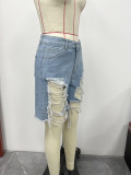 Summer Women Patchwork Loose Casual Denim Shorts