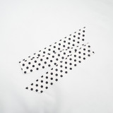 Summer Women Patchwork Polka Dot Halter Neck Strapless Ribbon High-Slit Dress