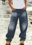 Women Washed Denim Pants