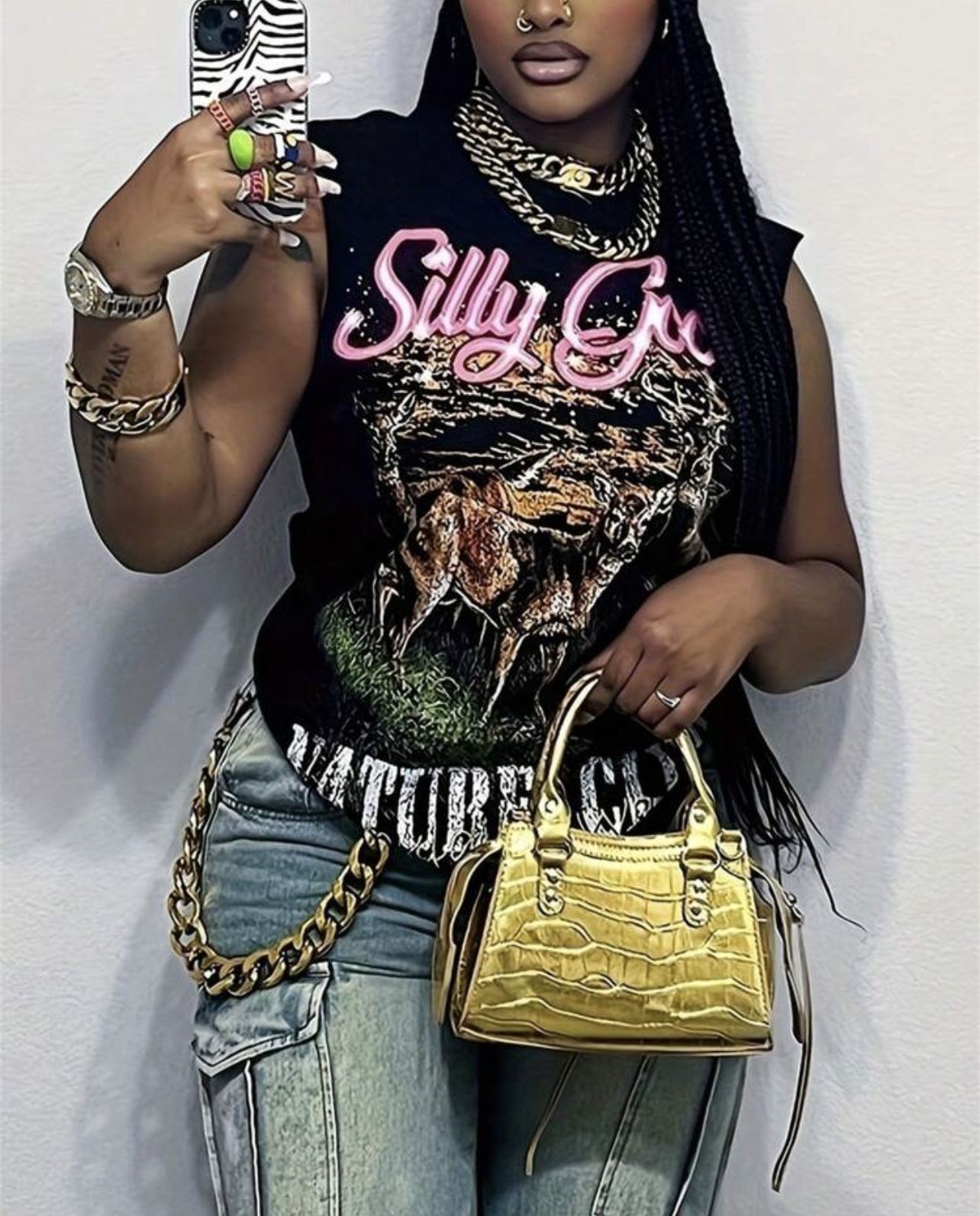 Unisex Character Printed Sleeveless T-Shirt for Summer Casual