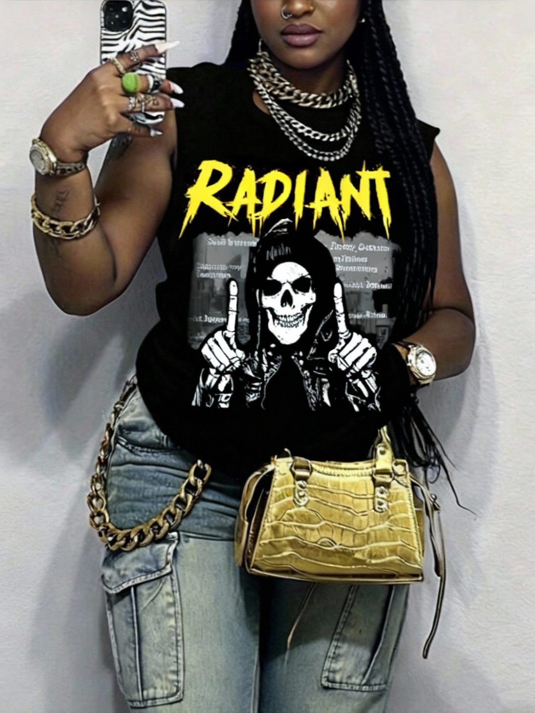 Unisex Character Printed Sleeveless T-Shirt for Summer Casual