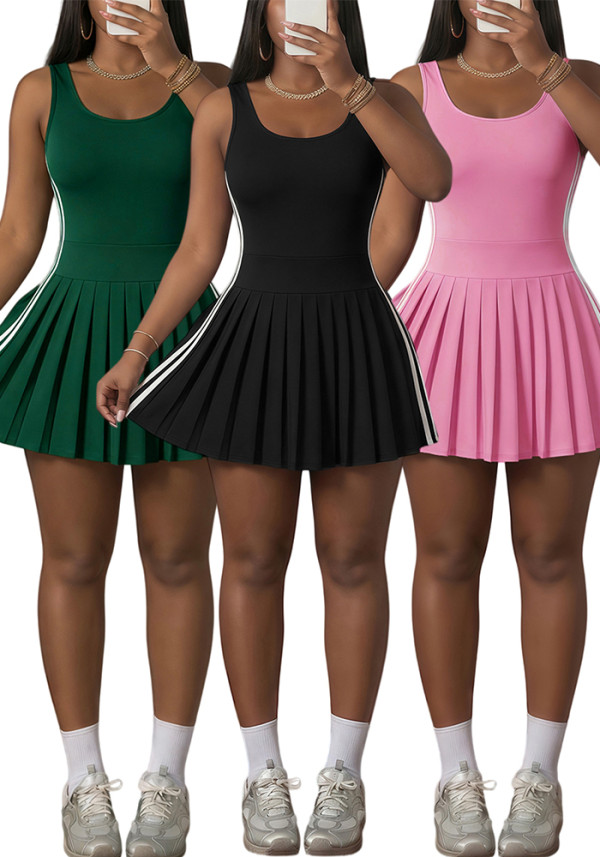 Summer Women Sleeveless Slim Fit Sports Dress
