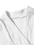 Women V-Neck Sleeveless Career Slim Waist Slim Fit Pleated Wide-Leg Pants Two-Piece Set