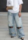 Women Street Knee Ripped Washed Denim Pants