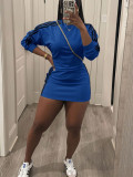 Women Casual Striped Bodycon Slim Fit Long-Sleeve Dress