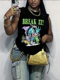 Summer Unisex Character Printed Sleeveless T-shirt