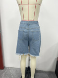 Summer Women Patchwork Loose Casual Denim Shorts