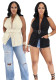 Women Chic Career Halter Neck Slim Waist Pocket Cargo Tank Top