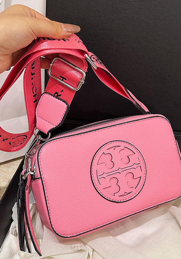 Women Strap Double Zipper Small Square Bag Shoulder Bag